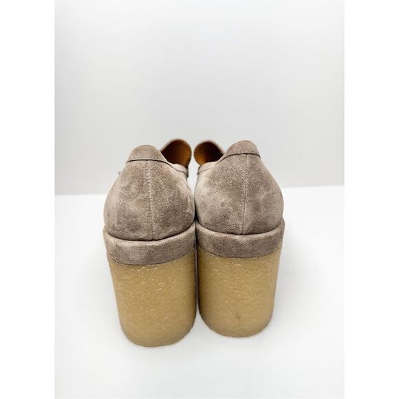 Marc Fisher Lina Platform Loafer Size 10 Suede Leather Penny Tan Slip On Shoes - Picture 9 of 10